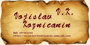 Vojislav Kozničanin vizit kartica